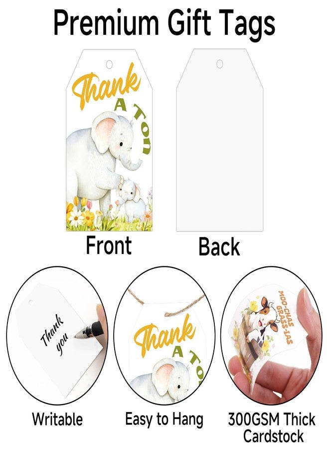 joycraft Funny Thank You Gift Tags – 60Pcs White Paper Tags with String, 4 Designs Animal Gift Hangtags for Small Business Packaging, Customer Gifts, Teacher Appreciation, Classroom Favor, Treat Bags - Image 3